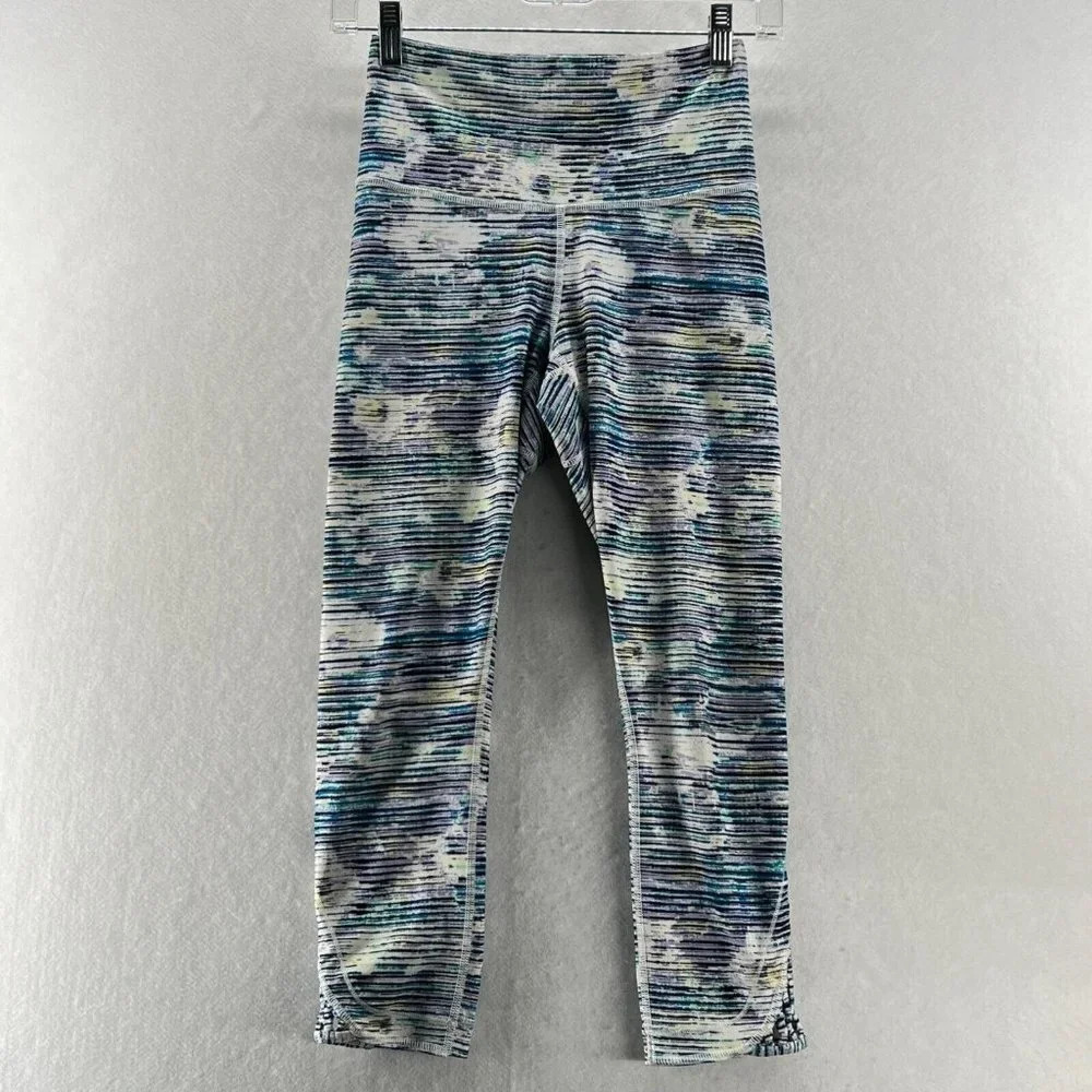 Lululemon Leggings Women Sz 4 Inspire Crop II Pull On Stretch Workout Multicolor
